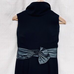 Vintage 80s 90s Cinched Bow Statement Belt Sash Belt Cinch Waist Belt Black